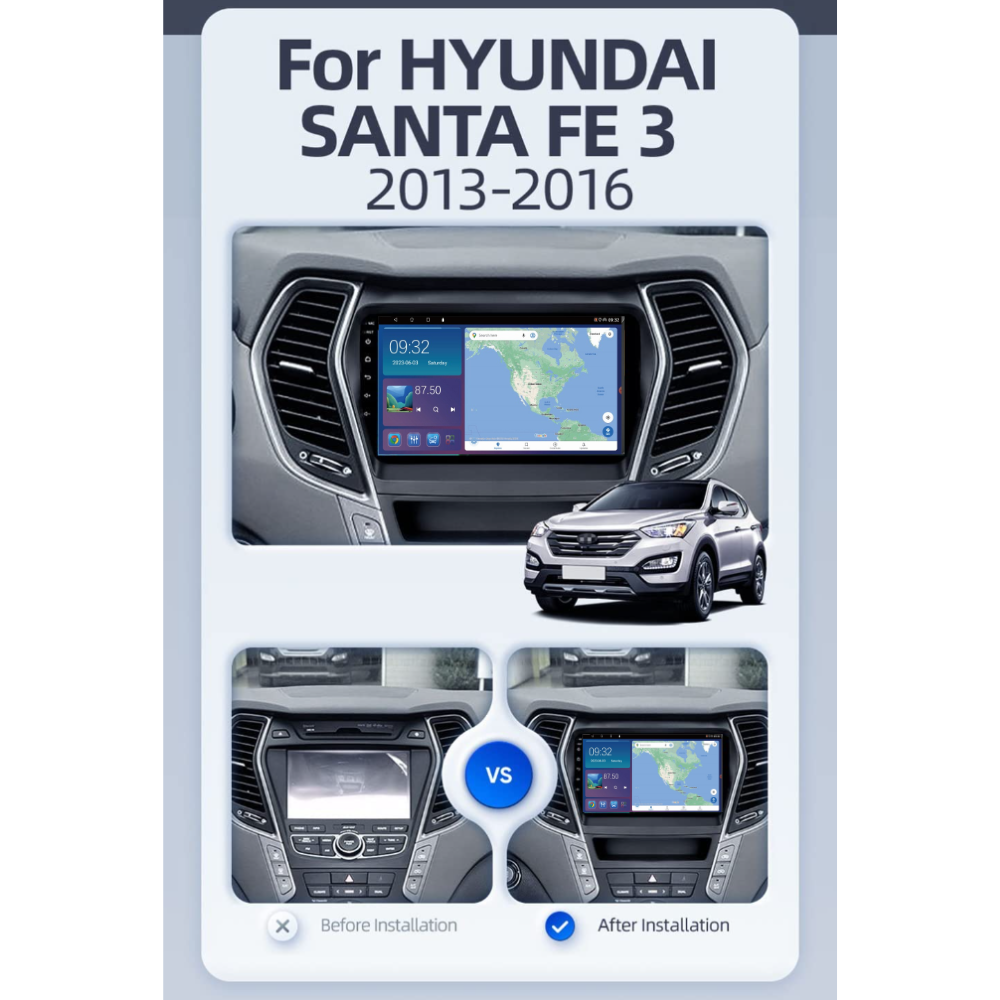 Hyundai i800 2015-2021 Android 13 Kabelloses CarPlay und Android Auto Autoradio-Haupteinheit