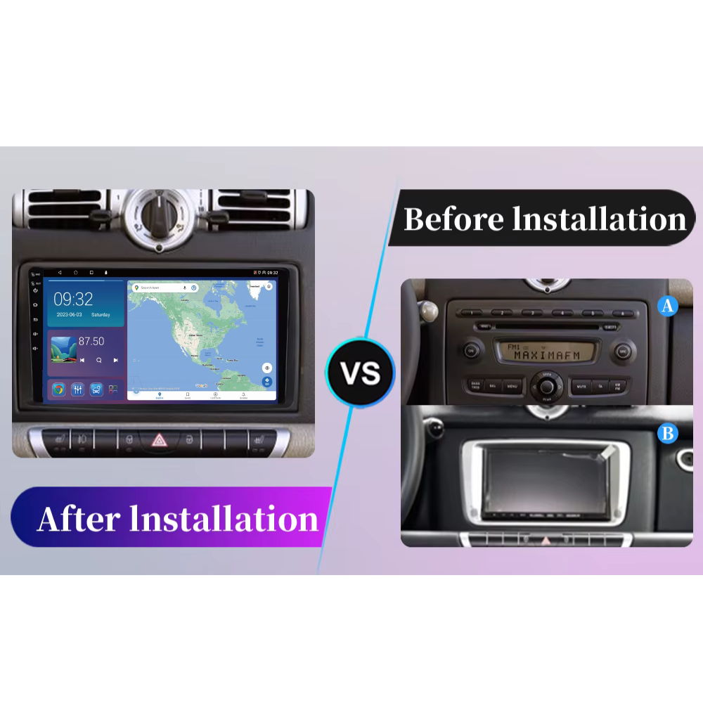 Smart Fortwo 2006-2010 Android 13 Wireless CarPlay & Android Auto Car Stereo Head Unit - DriveCast