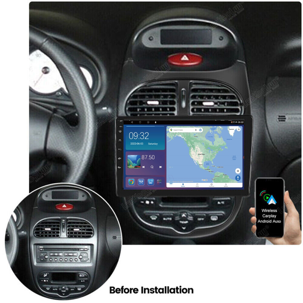 Peugeot 206 206 CC 1998-2010 Android 13 Wireless CarPlay & Android Auto Car Stereo Head Unit - DriveCast