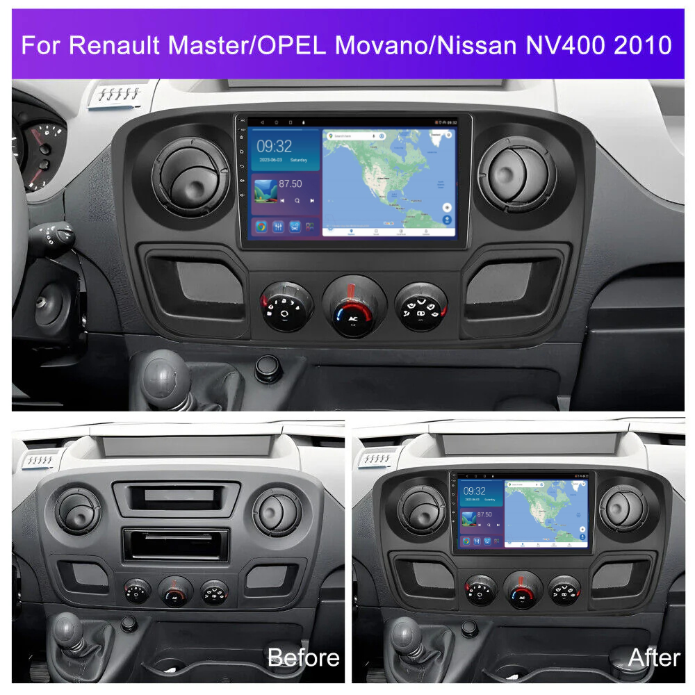 Renault Master Vauxhall Movano Nissan NV400 2010-2021 Android 13 Wireless CarPlay Android Auto Car Stereo Head Unit - DriveCast