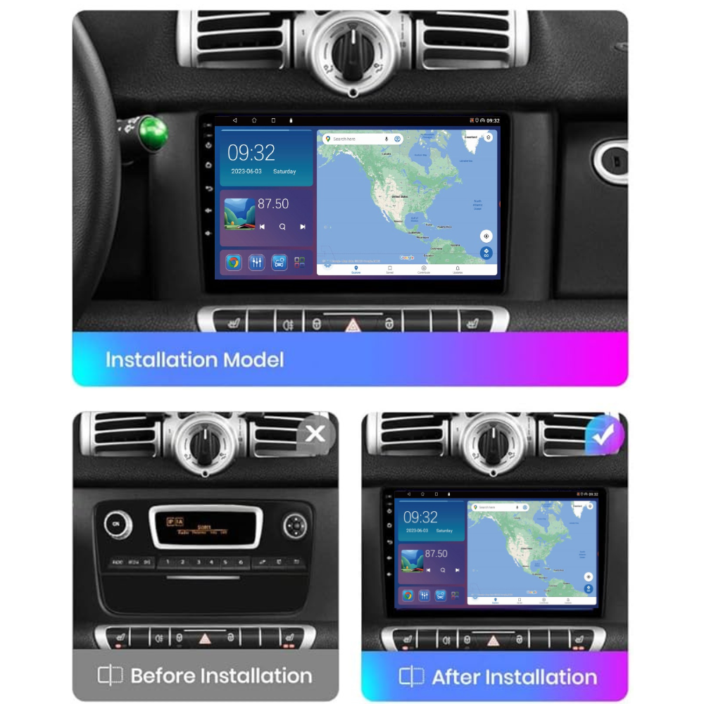 Smart Fortwo 2011-2014 Android 13 Wireless CarPlay & Android Auto Car Stereo Head Unit - DriveCast
