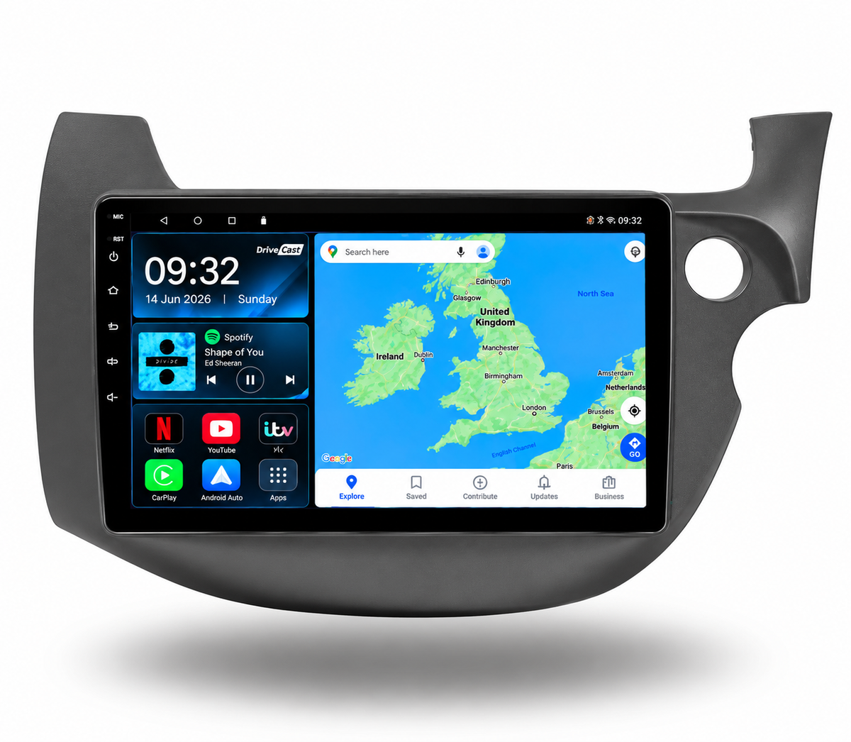 Honda Jazz 2007-2013 Android 13 Kabelloses CarPlay und Android Auto Autoradio-Haupteinheit