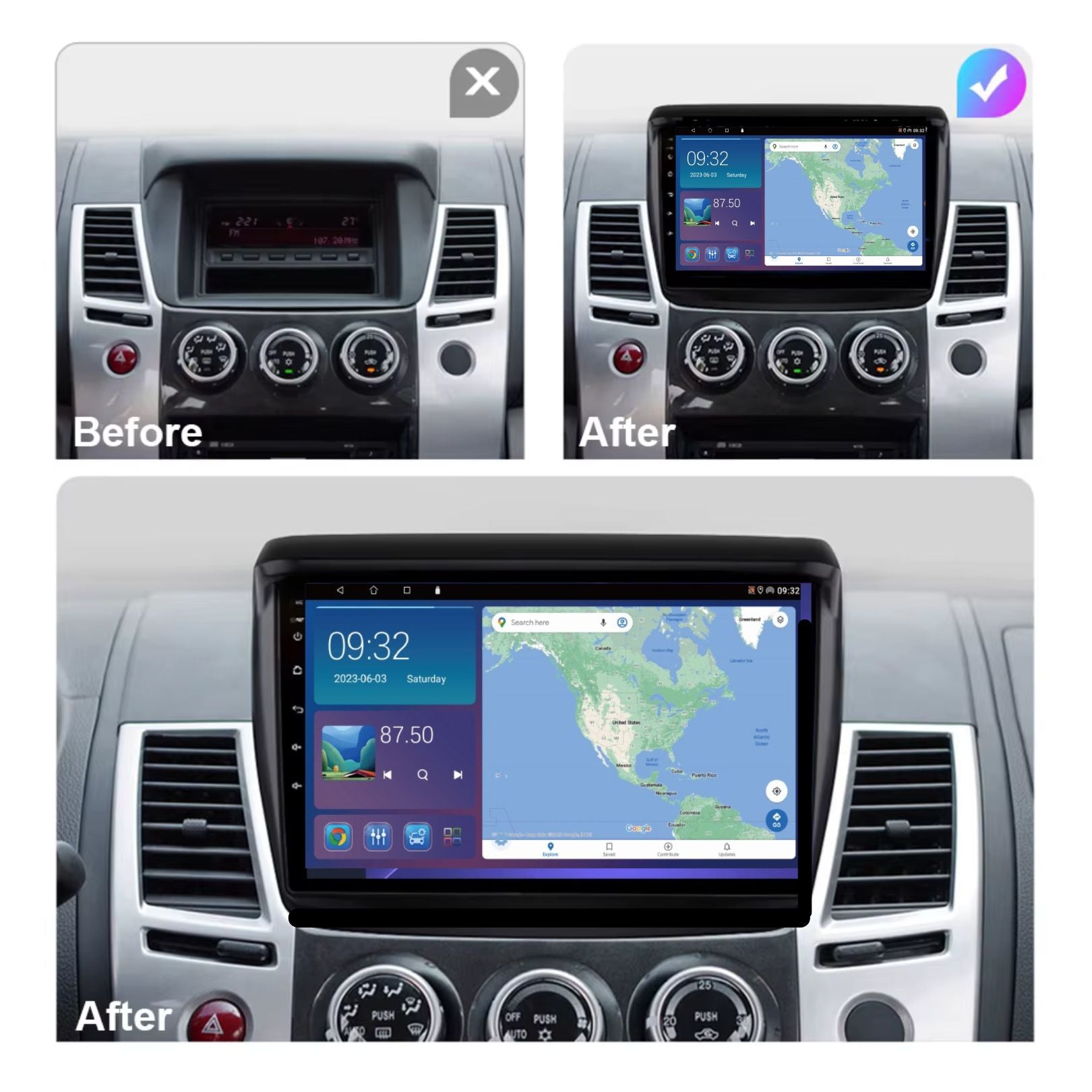 Mitsubishi L200 2006-2016 Android 14 Wireless CarPlay & Android Auto Car Stereo Head Unit