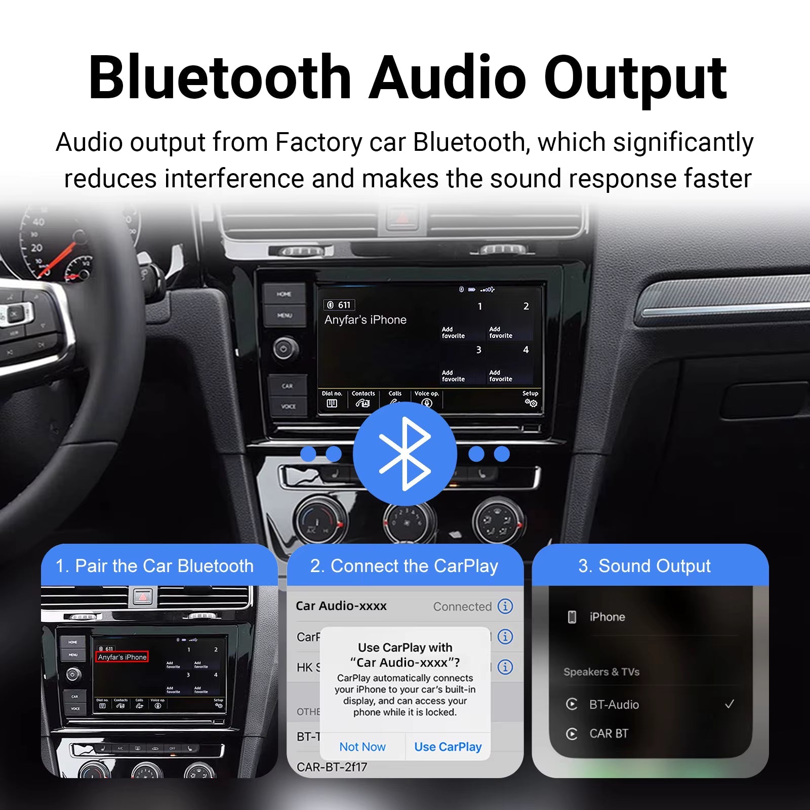 Wireless Apple CarPlay Retrofit For Volkswagen Seat Skoda Android Auto MIB1 & MIB2