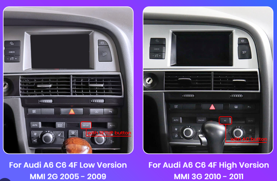 Audi A6 C6 2005-2011 Android 13 Wireless CarPlay & Android Auto Car Stereo Head Unit S RS - DriveCast