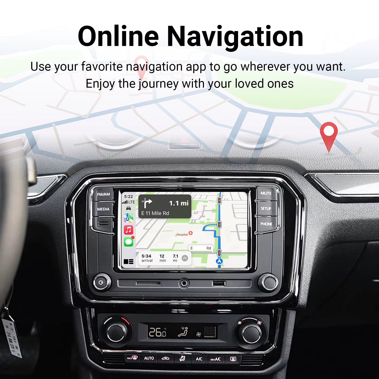 Wireless Apple CarPlay Retrofit For Volkswagen Seat Skoda Android Auto MIB1 & MIB2