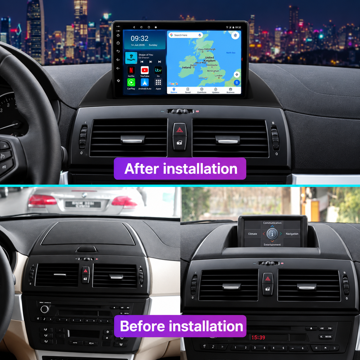 BMW X3 E83 2003-2010 Android 15 Wireless CarPlay & Android Auto Car Stereo Head Unit - DriveCast