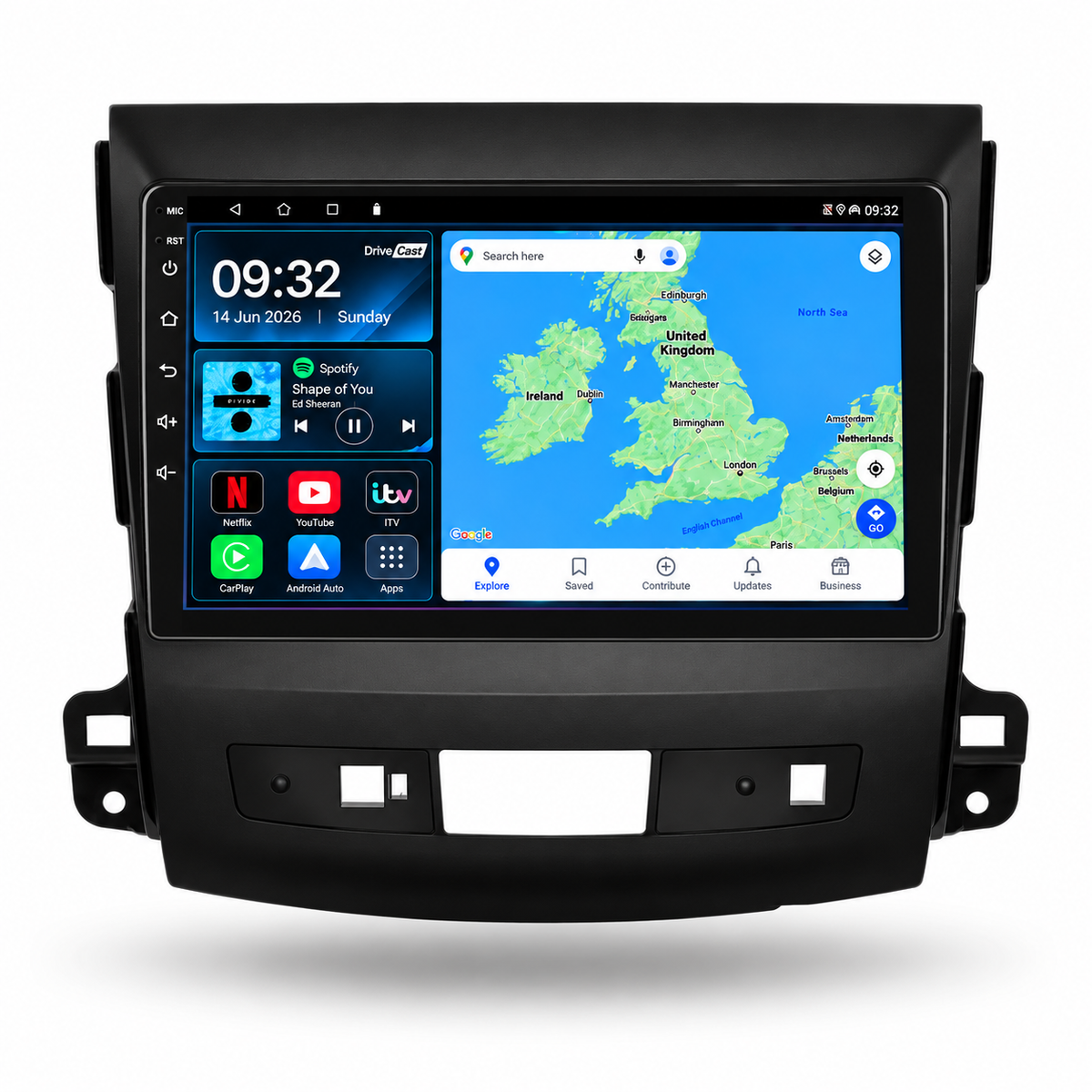 Citroen C-Crosser Peugeot 4007 Mitsubishi Outlander Android 15 Wireless CarPlay & Android Auto Car Stereo Head Unit - DriveCast