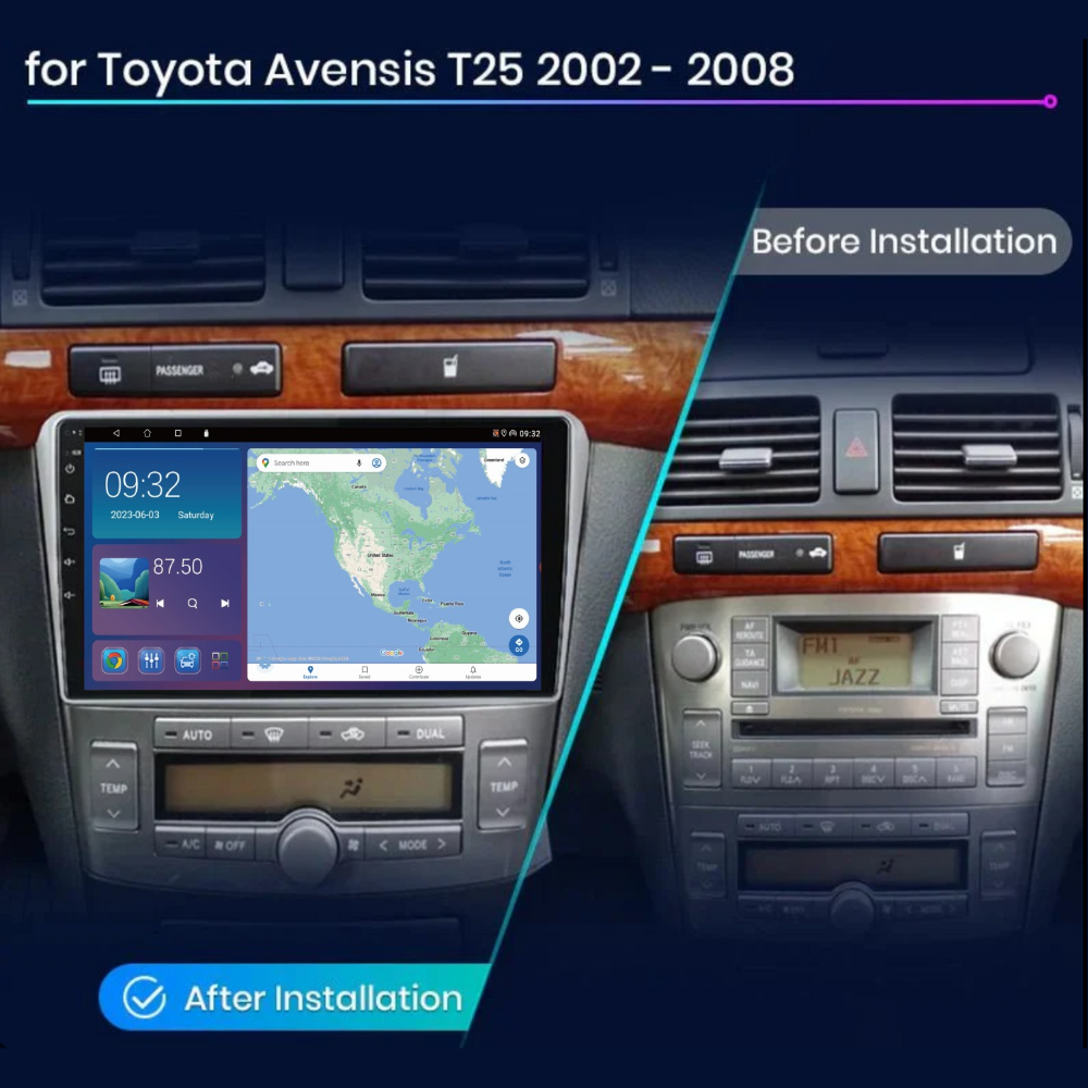 Toyota Avensis 2002-2008 Android 13 Wireless CarPlay & Android Auto Car Stereo Head Unit - DriveCast