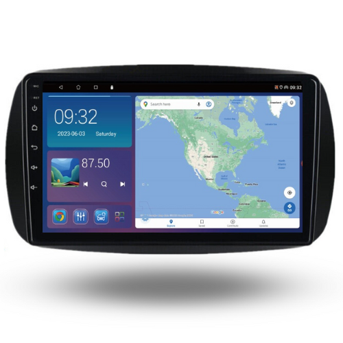YUNTX Android 14 Radio Avec Navigation Pour Benz Smart 453 Fortwo (2014-2020): Caméra Arrière Gratuite-9 Pouce Écran Tactile-Dab/CarPlay/Android Auto/GPS/Bluetooth 5.0/WiFi/2 Din/USB/WiFi/4G