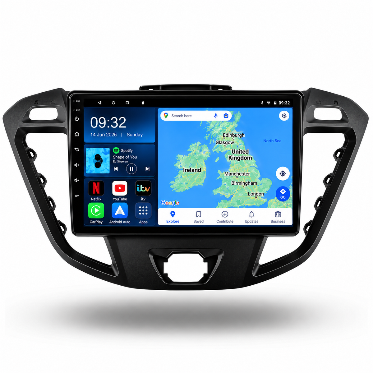 Ford Transit Custom MK8 2013-2018 Android 13 Kabelloses CarPlay und Android Auto Autoradio-Haupteinheit 