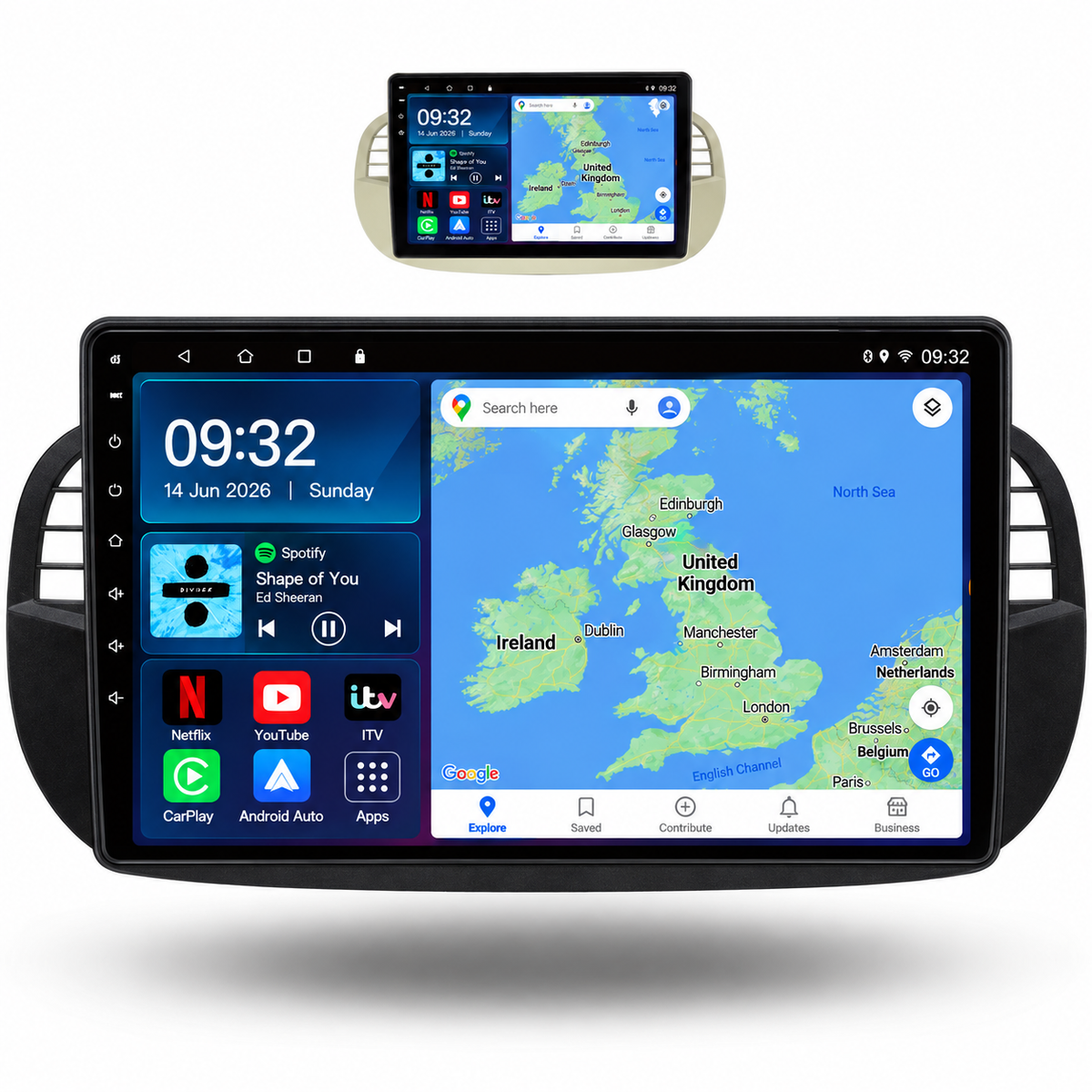 FIAT 500 2007-2015 Android 15 Car Stereo Head Unit | CarPlay & Android Auto - DriveCast