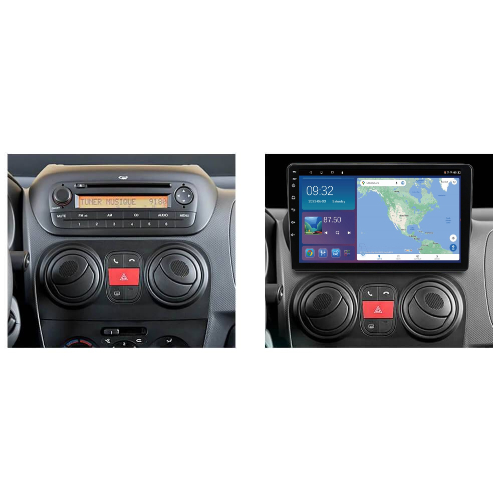 Citroen Nemo Peugeot Bipper Fiat Fiorino Qubo 2008-2018 Android 13 Wireless CarPlay & Android Auto Car Stereo Head Unit - DriveCast