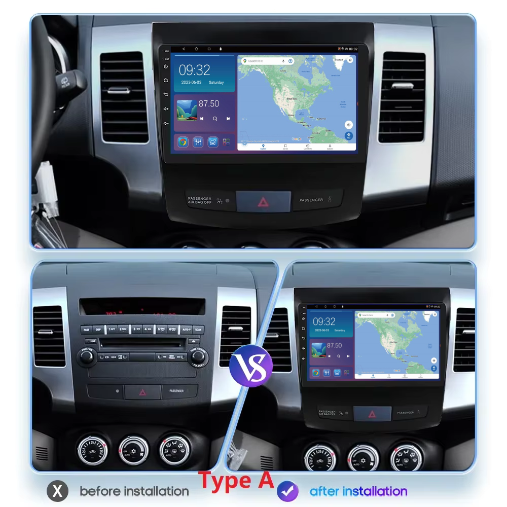 Citroen C-Crosser Peugeot 4007 Mitsubishi Outlander Android 13 Wireless CarPlay & Android Auto Car Stereo Head Unit - DriveCast