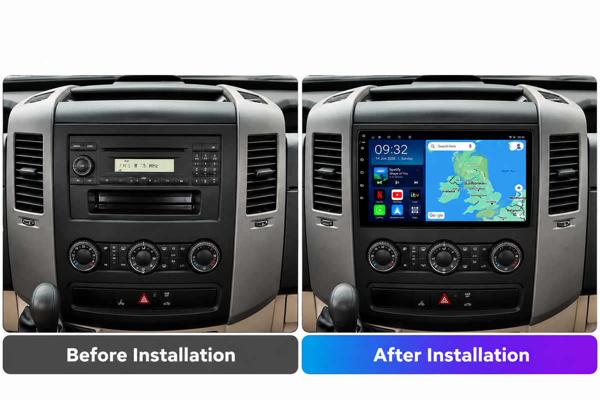 Mercedes Sprinter VW Crafter Android 15 CarPlay & Android Auto Car Stereo Head Unit - DriveCast