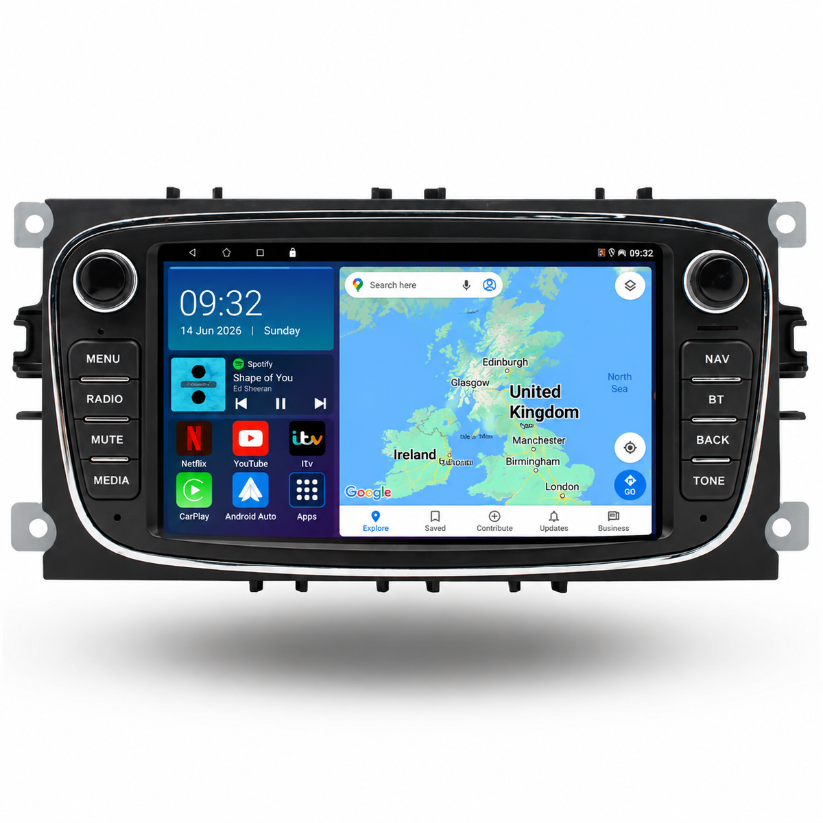 Ford Mondeo Galaxy S-Max Focus Android 13 Kabelloses CarPlay und Android Auto Autoradio-Haupteinheit 