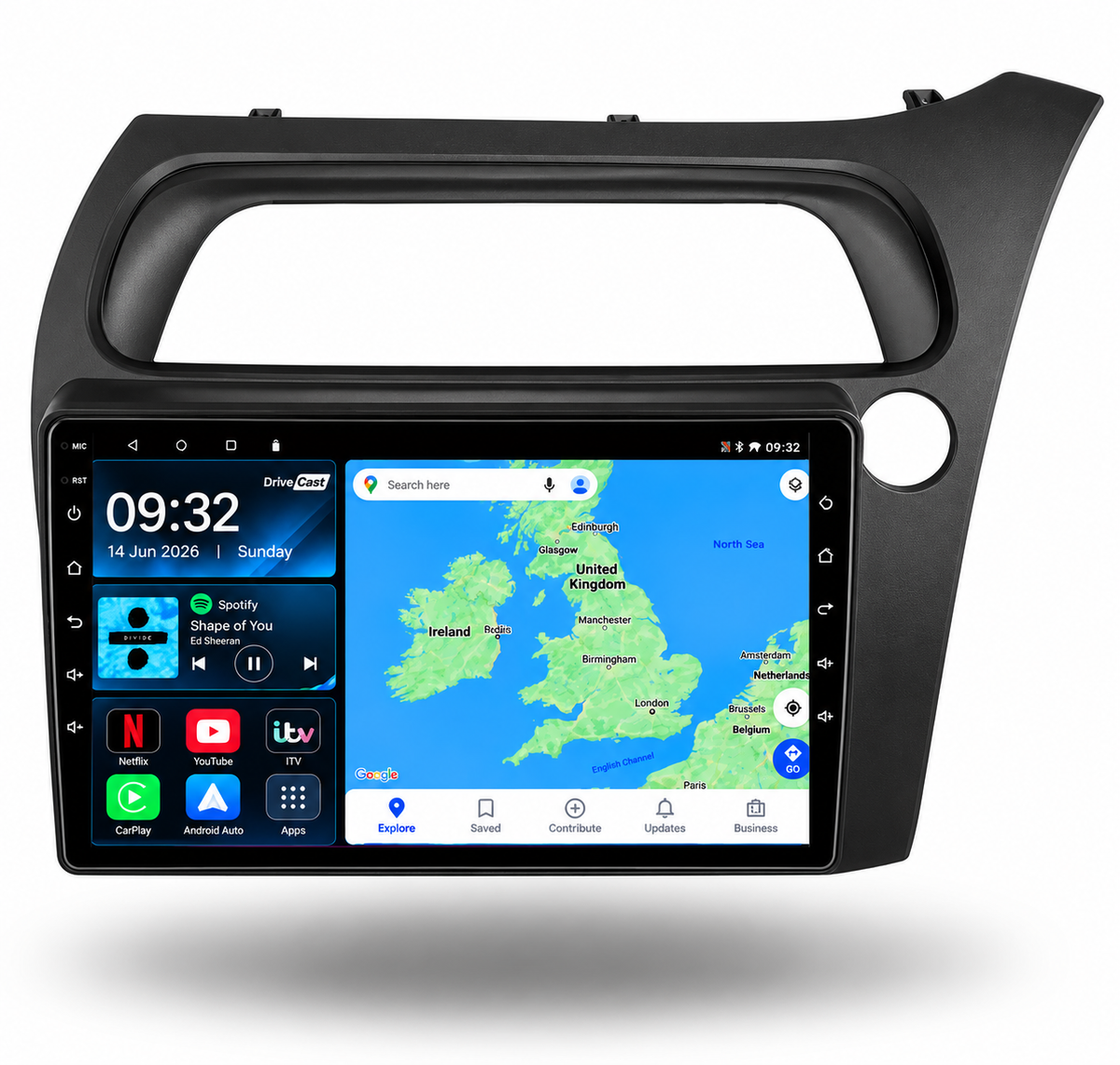 Honda Civic 2006-2011 Android 13 Kabelloses CarPlay und Android Auto Autoradio-Haupteinheit 