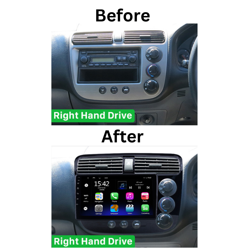 Honda Civic 2000-2005 Android 13 Wireless CarPlay & Android Auto Car Stereo Head Unit