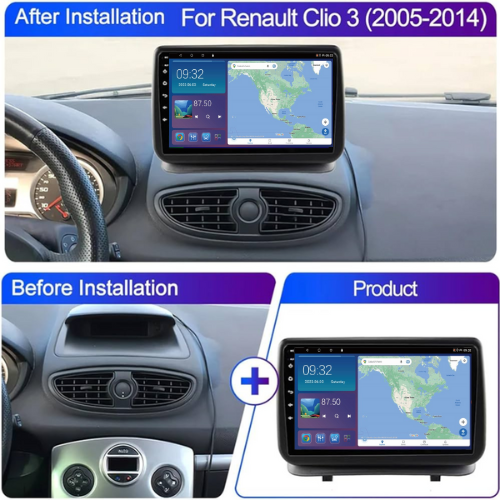 Renault Clio 3 2005-2014 Android 13 Wireless CarPlay Android Auto Car Stereo Head Unit - DriveCast