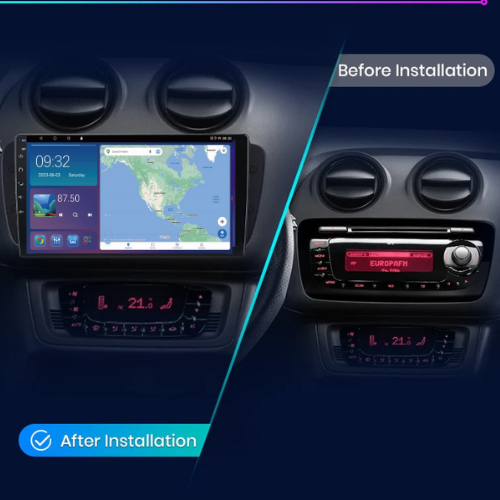 Autoradio Hikity 9" Per Seat Ibiza 2009-2013 – Android 13, 8 Core, 4+64GB, CarPlay, GPS E Telecamera Inclusa