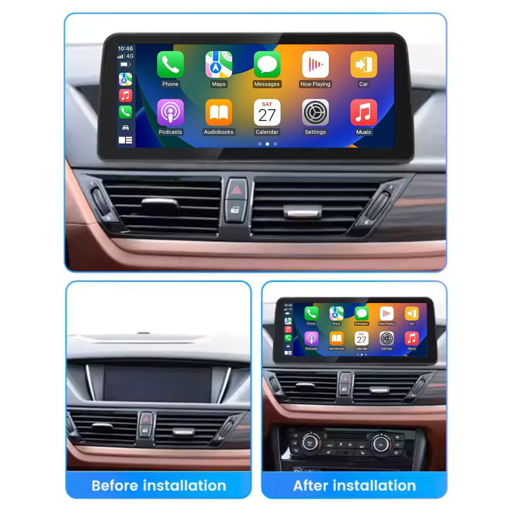 BMW X1 2009-2015 Android 13 CarPlay sans fil et Android Auto Autoradio stéréo 10,25 pouces 12,3 pouces 