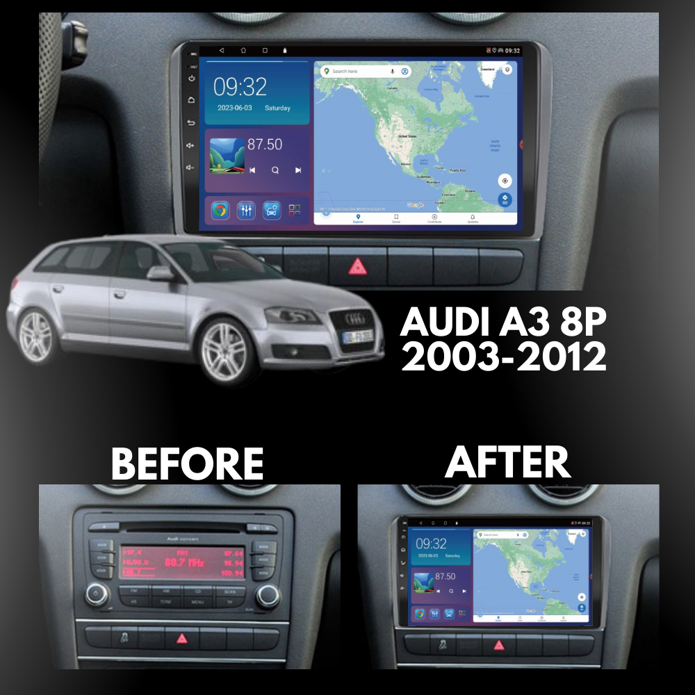 Audi A3 S3 RS3 8P 2003-2012 Android 13 Wireless CarPlay & Android Auto Car Stereo Head Unit Bose - DriveCast