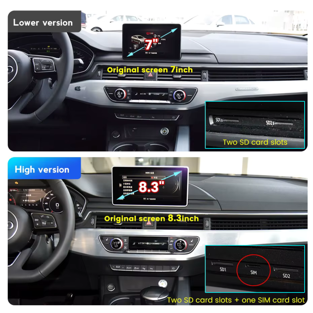 Audi A4 A5 B9 S RS 2015-2023 Android 13 Wireless CarPlay & Android Auto Car Stereo Head Unit RHD