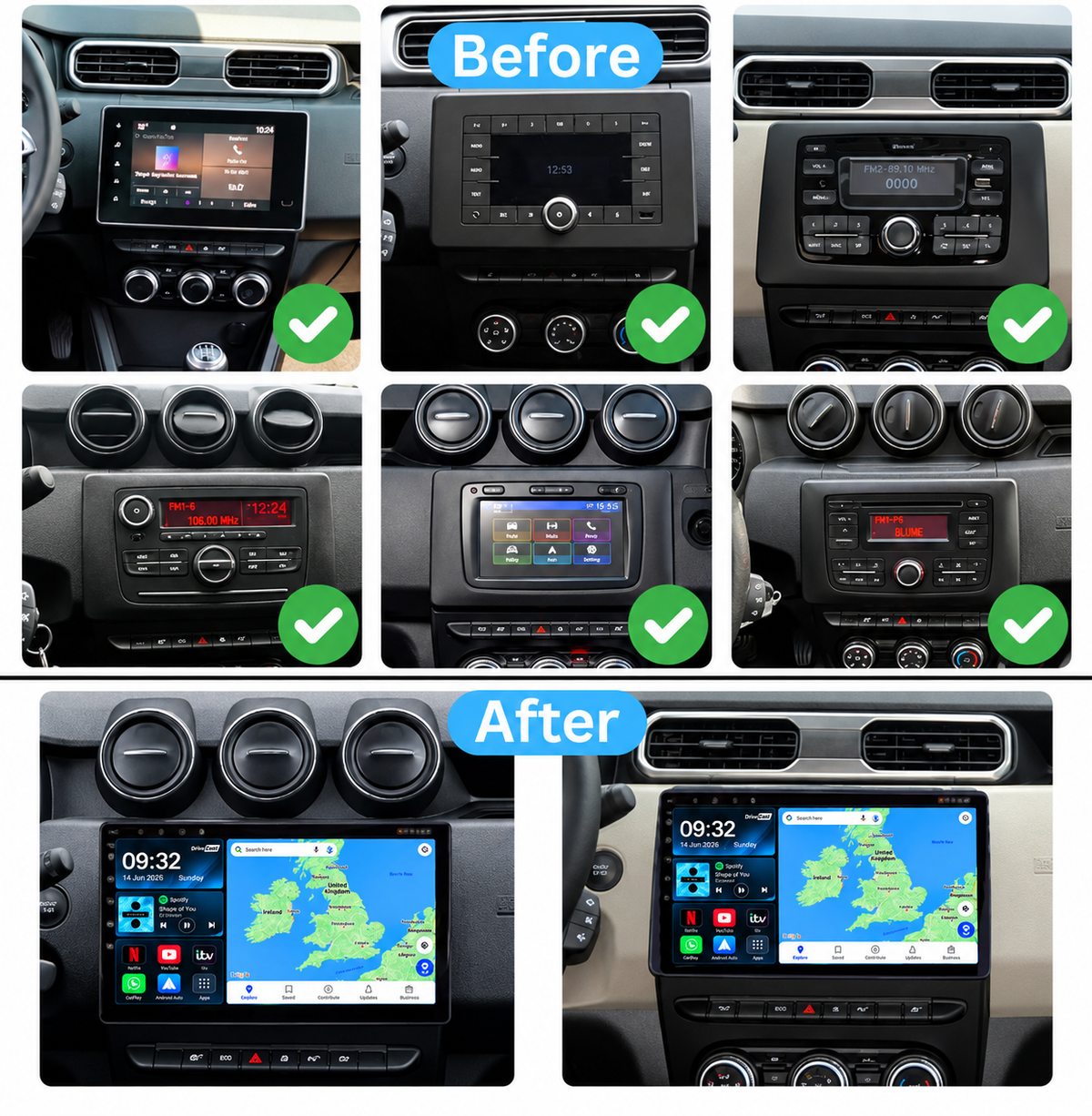 Dacia Duster HM 2 II Renault Arkana 1 2019-2023 Android 15 Wireless CarPlay Android Auto Car Stereo Head Unit - DriveCast