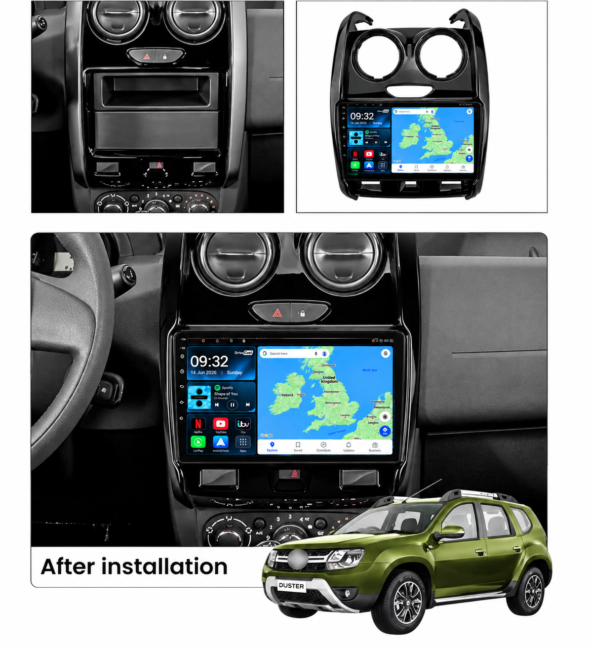 Dacia Duster 2015-2018 Android 15 Car Stereo Head Unit | CarPlay & Android Auto - DriveCast