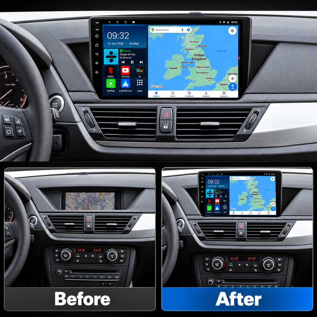 BMW X1 2009-2015 Android 15 Wireless CarPlay & Android Auto Car Stereo Head Unit - DriveCast